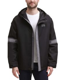 Men's Tech Regular-Fit Colorblocked Hooded Rain Jacket