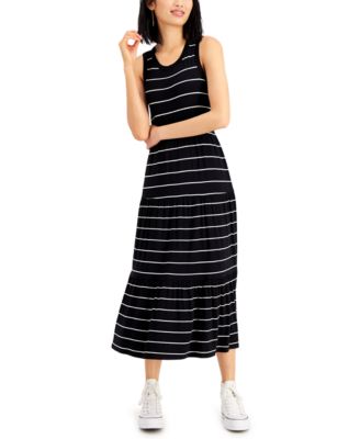 macy's black white dress