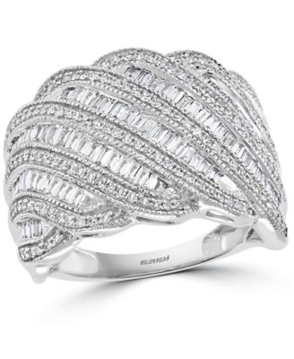 EFFY&reg; Diamond Scalloped-Edge Statement Ring (1-1/20 ct. t.w.) in 14k White Gold