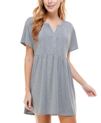 Kingston Grey - Juniors' Split-Neck Fit & Flare Dress