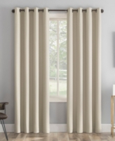 Tresello Tonal Texture Draft Shield Fleece Insulated 100% Blackout Grommet Curtain Panel - Fig