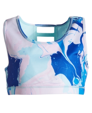 Ideology Kids' Big Girls Tab Back Sports Bra, Created For Macy's In Marble Fizz