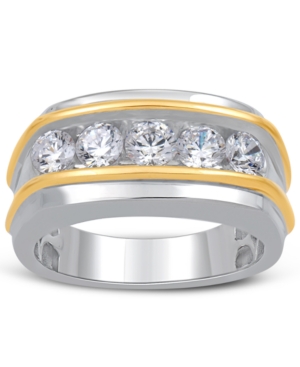 Macy's Men's Diamond Ring (1-1/2 Ct. T.w.) In 10k Gold & White Gold In 10k Two Tone