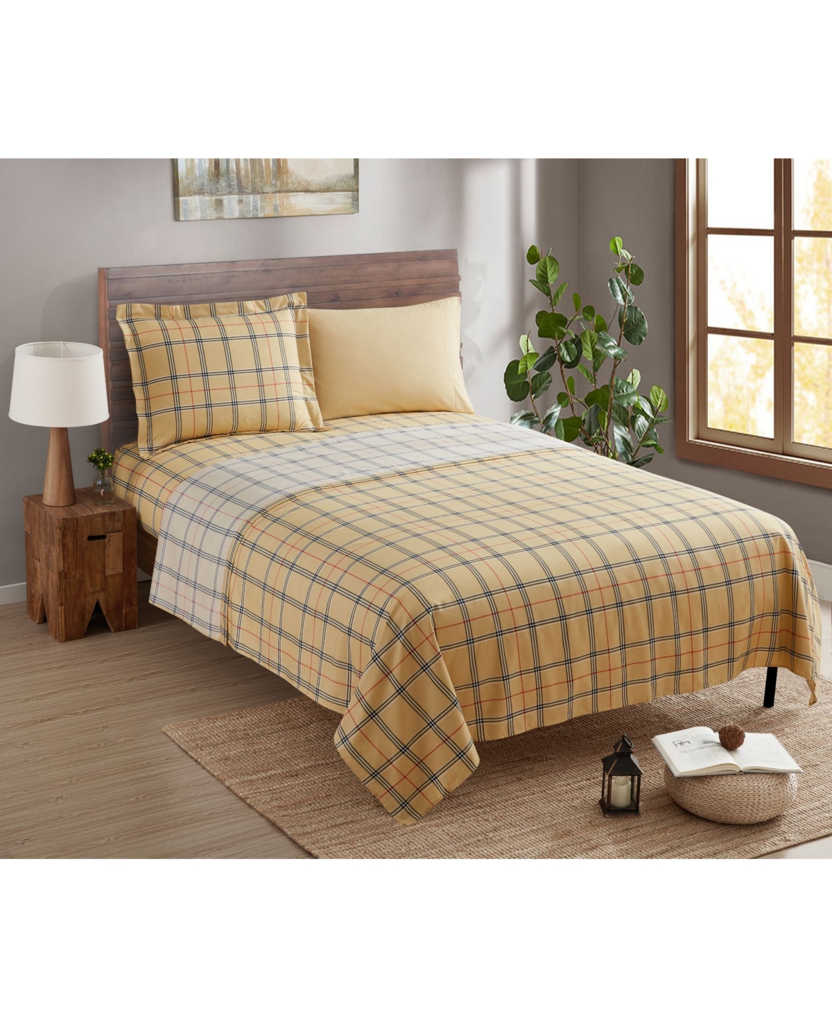 Nestl Bedding Printed Super Soft Deep Pocket Bed Sheet Set, 4 Piece
