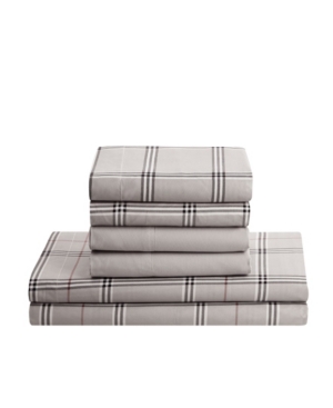 Nestl Bedding Printed Super Soft Deep Pocket 6 Pc. Sheet Set, Queen In Burberry Gray