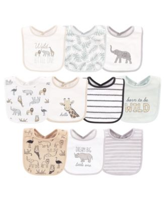 Unisex Bulk Pack of 10 Interlock Baby Feeding Bibs