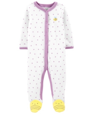 Baby Girls Bee Snap-Up Terry Sleep and Play One Piece