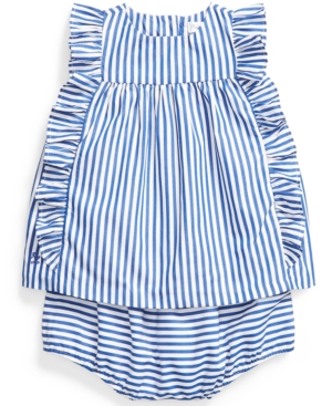 Ralph Lauren Baby Girls Striped Top & Bloomer Set