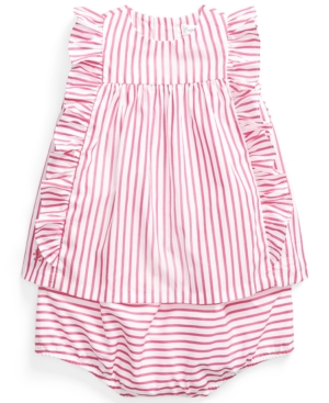 Ralph Lauren Baby Girls Striped Top & Bloomer Set