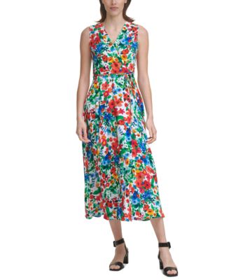 Calvin Klein Petite Floral-Print Maxi Dress - Macy's