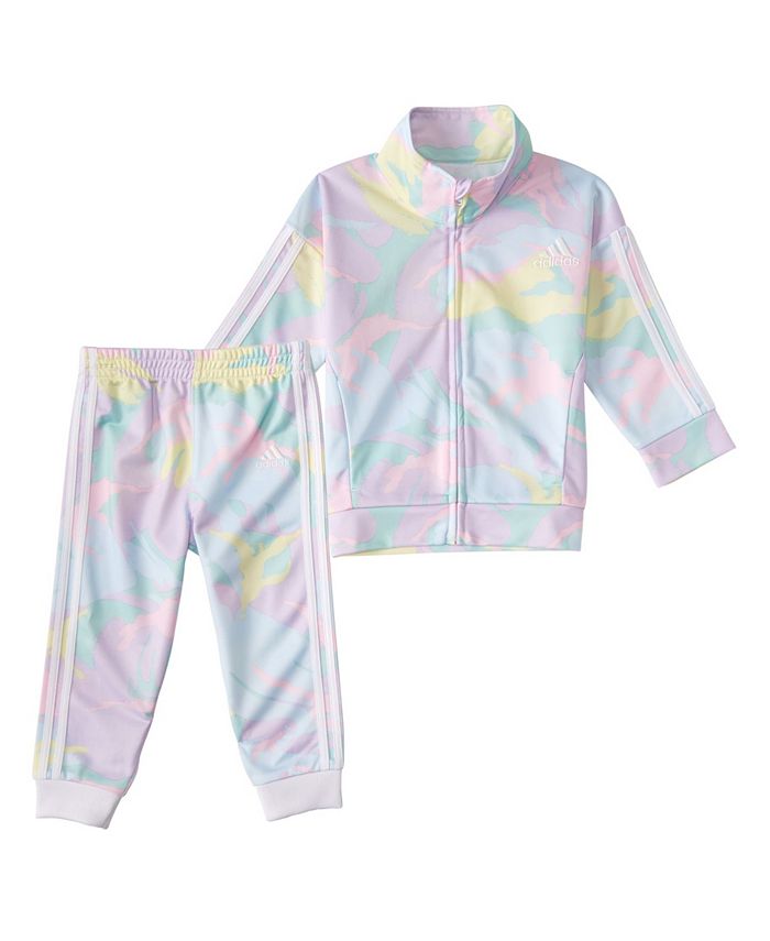 adidas Little Girls Printed Tricot Track Set, 2 Piece - Macy's