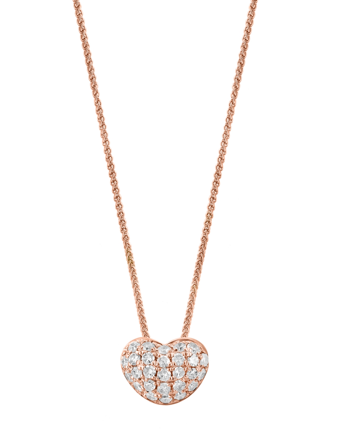 Lali Jewels Diamond Heart Pendant Necklace (3/8 ct. t.w.) in 14K Rose Gold