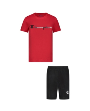 Little Boys Short Sleeve Tee and Mesh Short Set of 2