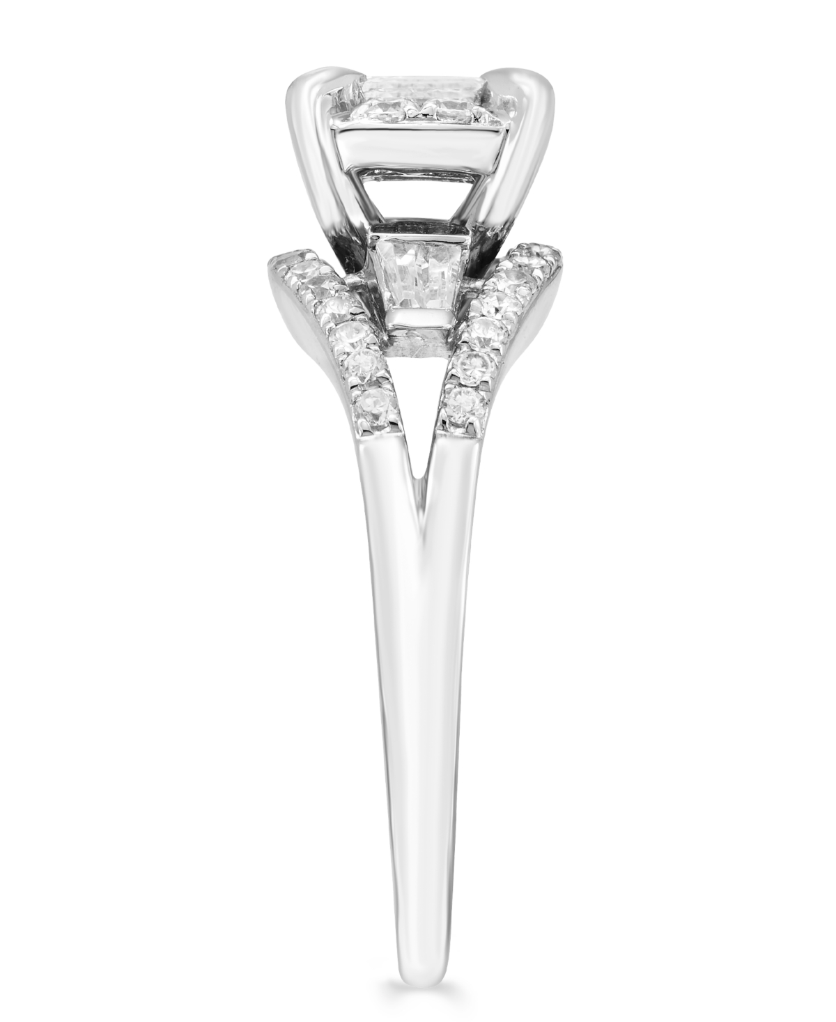 Diamond Princess Halo Engagement Ring (1 ct. t.w.) in 14K- White Gold