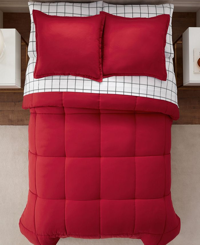 Serta Simply Clean Antimicrobial Reversible Full Bed in a Bag Set,7