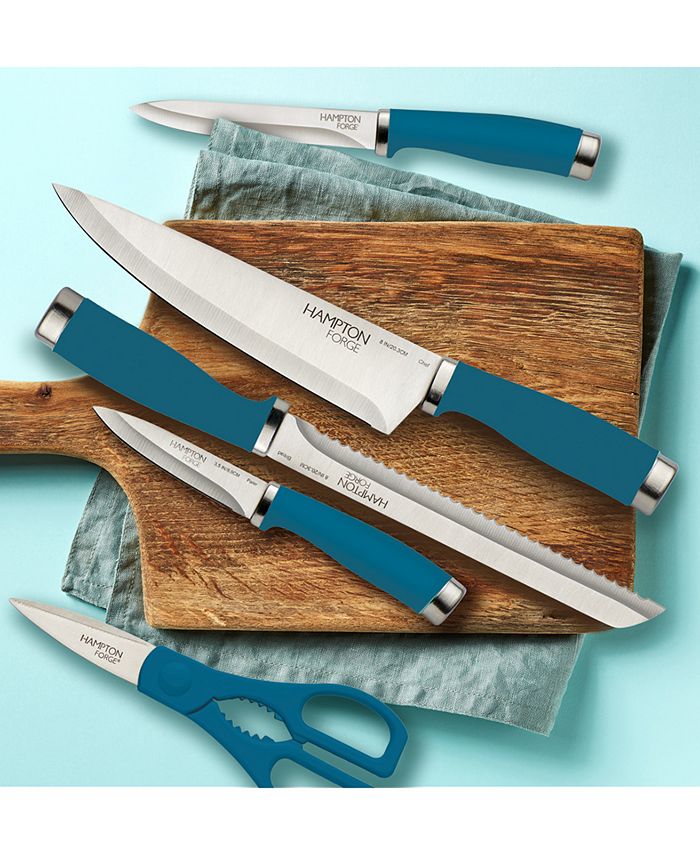 Macy's Hampton Epicure Teal 15Pc. Knife Block Set Macy's