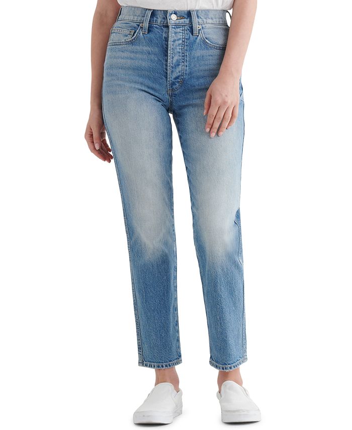 Lucky Brand Drew Distressed High-Rise Mom Jeans - Macy's