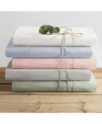 BRIELLE HOME 300 THREAD COUNT COTTON DOBBY STRIPED SHEET SET COLLECTION