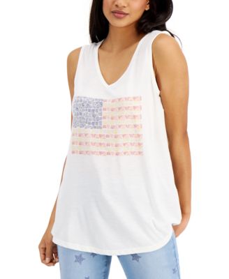 Style & Co - Flag-Graphic Tank Top