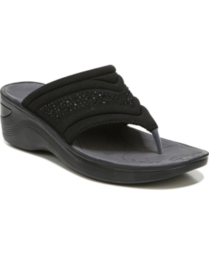 Bzees Dazzle Me Washable Thong Wedge Sandals Women's Shoes