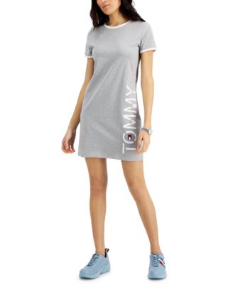 Tommy Hilfiger Women's Logo Funnel-Neck Sweatshirt Dress - Macy's