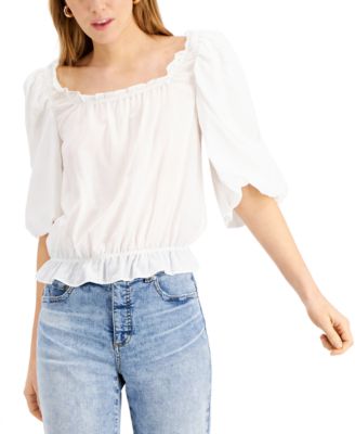 macys white tops