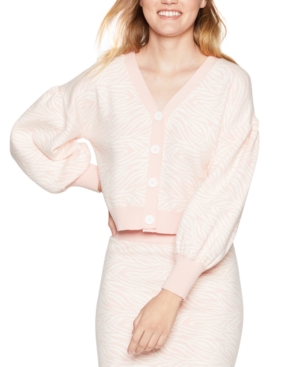 BCBGeneration Cropped Zebra Cardigan Sweater