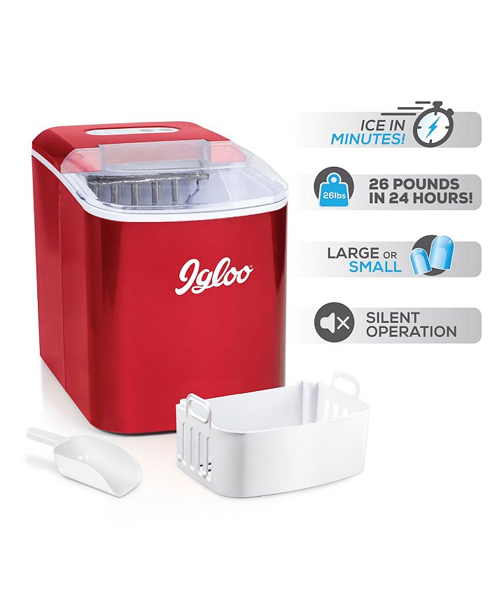 Igloo ICEB26RR 26Pound Automatic Portable Countertop Ice Maker Machine