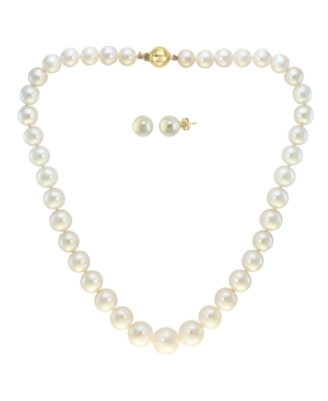 Effy Collection Effy 2-pc. Set Cultured Freshwater Pearl (7-1/2-13mm) Strand Necklace & Matching Stud Earrings In Silver