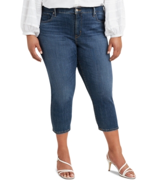 Shop Levi's Trendy Plus Size 311 Shaping Skinny Capri Jeans In Lapis Amidst