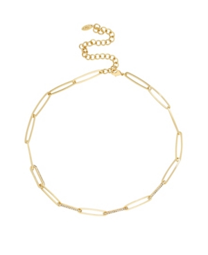 Shop Ettika Crystal Paperclip Chain Necklace In Gold Plated