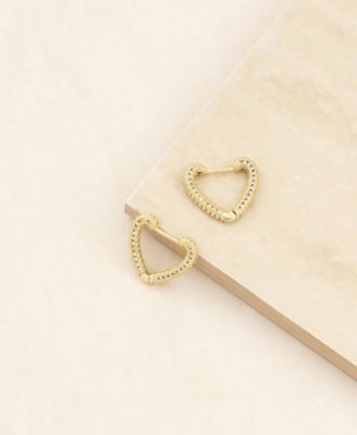 Small Cubic Zirconia Heart Hoops