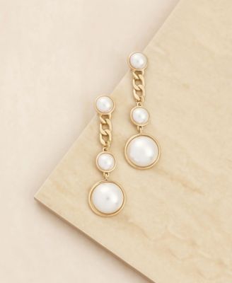 Pearl and Chain Drop Earrings