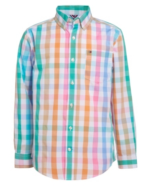 Little Boys Gingham Long Sleeve Woven Shirt