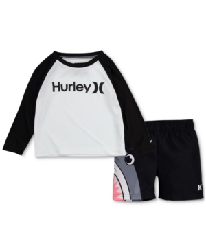 Hurley Baby Boys 2-Pc Shark Teeth Swim Sets