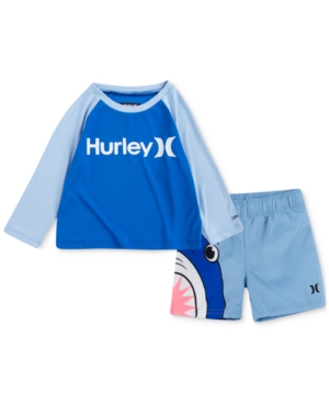 Hurley Baby Boys 2-Pc Shark Teeth Swim Sets