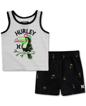 Hurley Baby Boys 2-Pc Pine Shirt and Shorts Swim Set