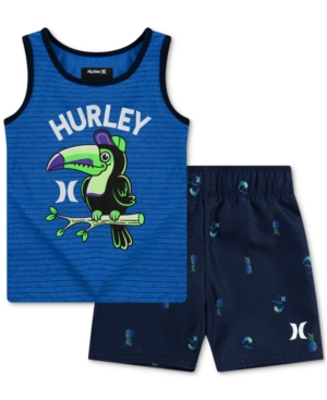 Hurley Baby Boys 2-Pc Pine Shirt and Shorts Swim Set
