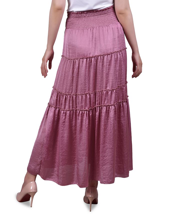 NY Collection Petite Smocked Tiered Skirt - Macy's