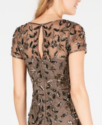 Adrianna Papel Women's Floral-Beaded Gown