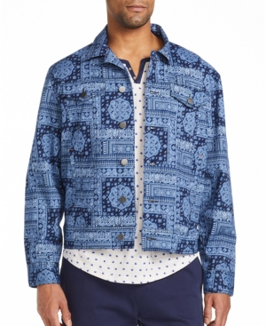 Tallia Men's Slim Fit Trucker Jacket with Free Matching Mask
