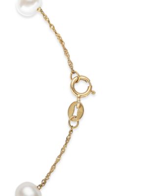 EFFY&reg; Cultured Freshwater Pearl Station Bracelet (5-1/2-6mm) in 14k Gold (Also available in 14k White Gold and 14k Rose Gold)