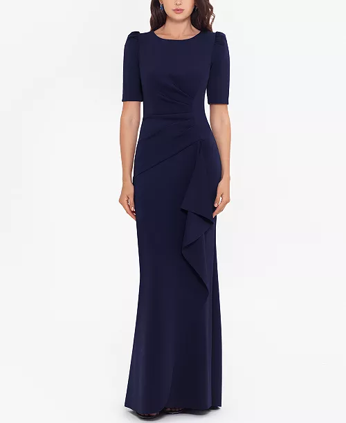 ruched a-line gown