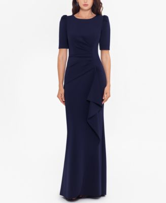 XSCAPE Ruched A-Line Gown - Macy's