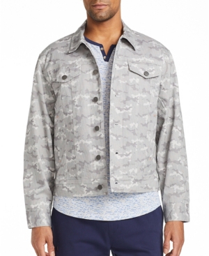 Tallia Men's Slim Fit Trucker Jacket with Free Matching Mask
