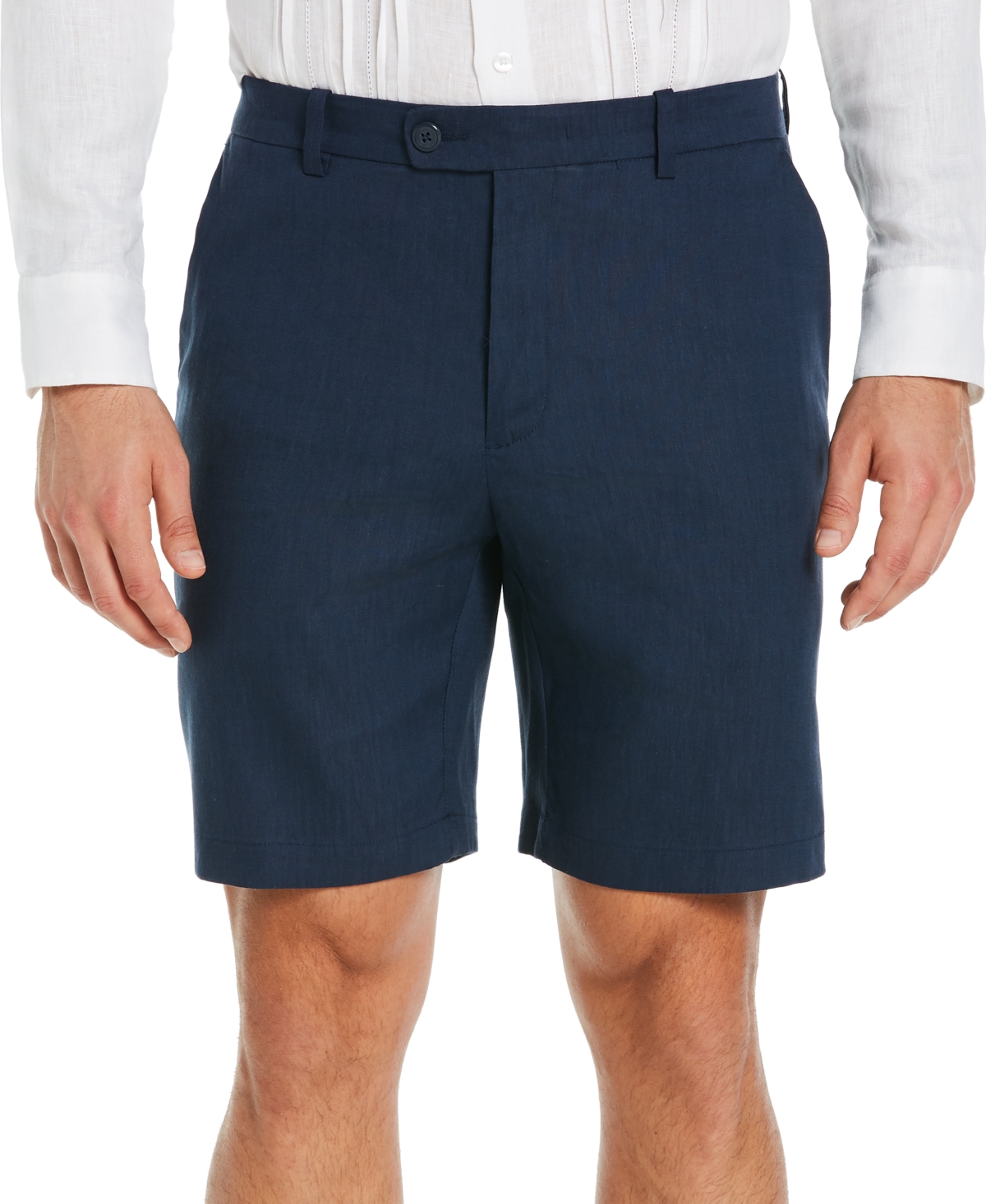 Men's Flat Front 9" Linen Blend Shorts - Dress Blue