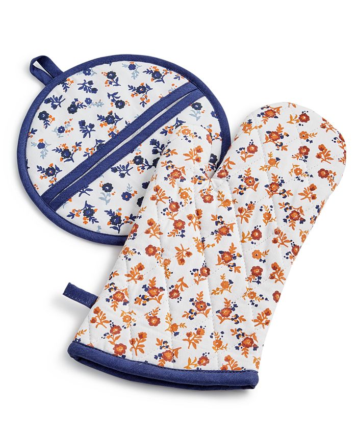 Martha Stewart Collection Harvest Pot Holder & Oven Mitt Set, Created