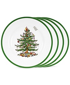 Christmas Tree Dinner Plates, Set of 4