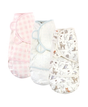 Hudson Baby Girls and Boys Swaddle Wrap Set of 3