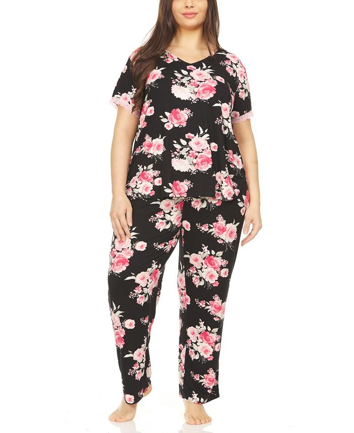 Flora by Flora Nikrooz Dalphine II Printed Plus Size Pajama Set, 2